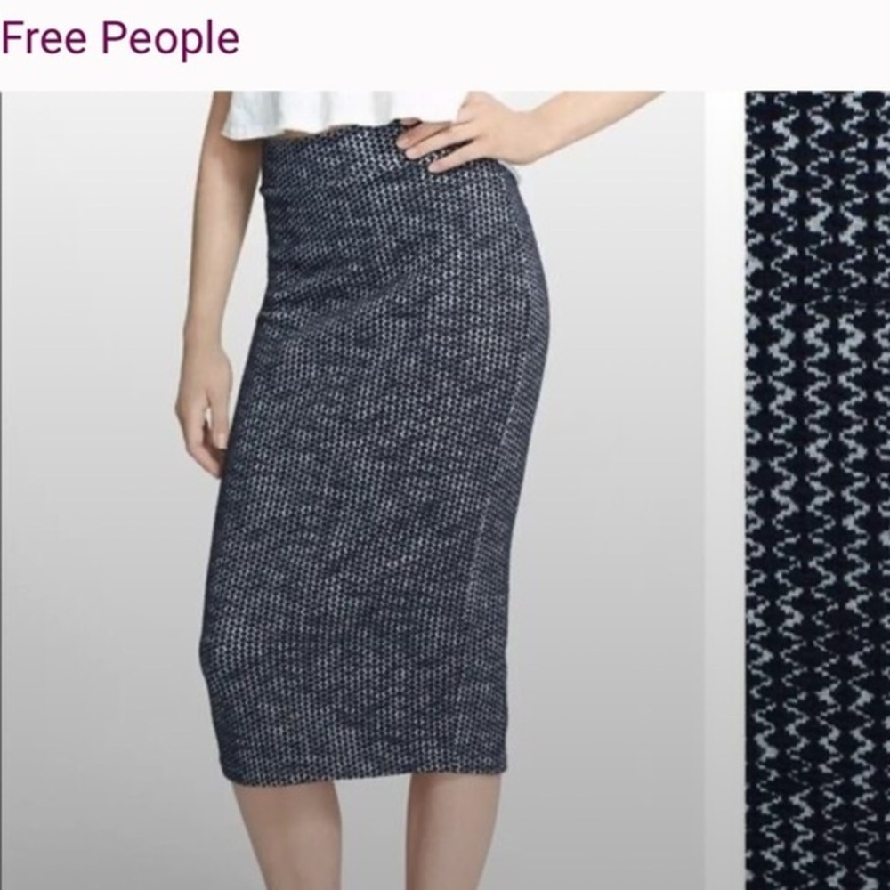 Free people Knit Stretch Midi Pencil Skirt Casual size L